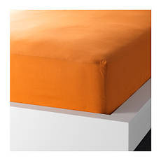 Простирадло натяжне IKEA DVALA помаранчевий 180х200 см 902.896.24, фото 4