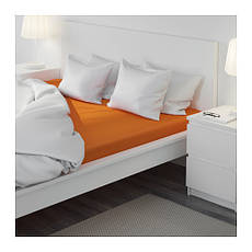 Простирадло натяжне IKEA DVALA помаранчевий 180х200 см 902.896.24, фото 5