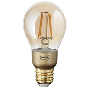 Світлодіод E27 400 лм IKEA LUNNOM регульована яскравість коричнева куля 603.428.35, фото 1