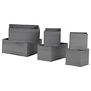 Набір коробок IKEA SKUBB 6 шт темно-сірий 403.999.98