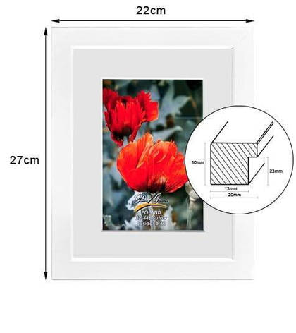 Рамка для фотографій 13х18 см, паспарту, білий, PGR-10049, фото 2