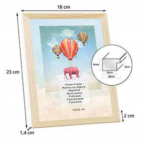 Рамка для фотографій 15х20 см незабарвлений PGR-10019, фото 3