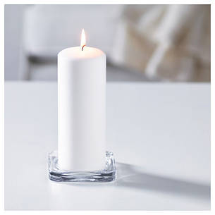 Скляний підсвічник IKEA GLASIG прозорий 10x10 см 602.591.43, фото 3