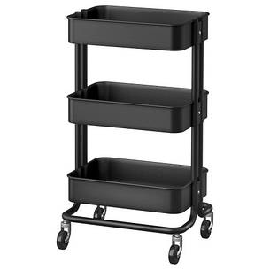 Етажерка IKEA RASKOG на колесах чорний 35x45x78 см 903.339.76, фото 1