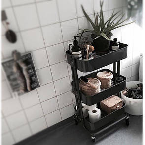 Етажерка IKEA RASKOG на колесах чорний 35x45x78 см 903.339.76, фото 3