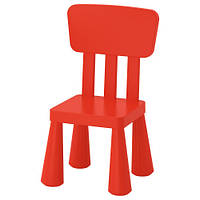 Детский стул IKEA MAMMUT для дома/улицы красный 403.653.66
