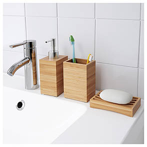 Стакан для зубних щіток IKEA DRAGAN бамбук 302.714.91, фото 4