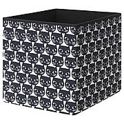 Коробка IKEA DRONA білий чорний з малюнком 33x38x33 см 904.351.02
