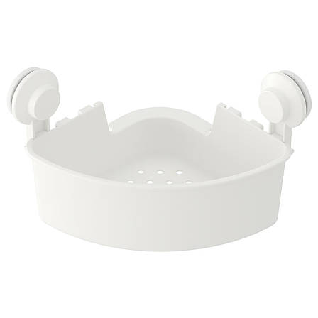 Кутова полиця на присосках IKEA TISKEN білий 204.003.04, фото 1