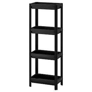 Стелаж чорний IKEA VESKEN пластик 23x36х100 см 304.508.07, фото 1