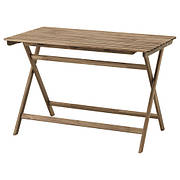 Садовий стіл, складний сіро-коричнева морилка, 112x62 см, 103.378.17 IKEA, ІКЕА, ASKHOLMEN