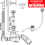 Сифон для ванни клік-клак матова сталь HC2600CLSN McALPINE, фото 2