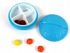 Контейнер для таблеток на 4 прийоми, блакитний, CH-4285