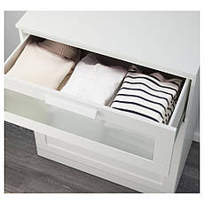 Комод IKEA BRIMNES 3 ящика білий матове скло 78x95 см 003.920.41, фото 4