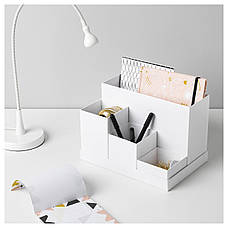 Підставка для канцелярського приладдя IKEA TJENA білий 18x17 см 603.954.52, фото 5