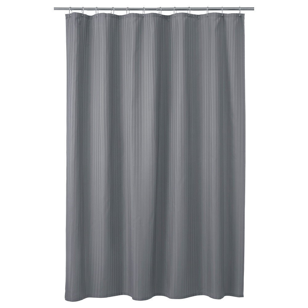 Шторка для душу IKEA TOLFSEN темно-сірий атласні смужки 180х200 см  404.953.01