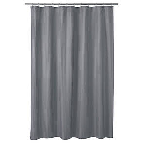 Шторка для душу IKEA TOLFSEN темно-сірий атласні смужки 180х200 см 404.953.01, фото 1