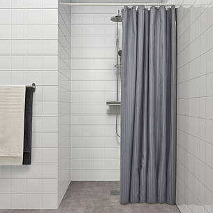 Шторка для душу IKEA TOLFSEN темно-сірий атласні смужки 180х200 см 404.953.01, фото 3