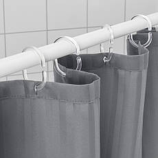 Шторка для душу IKEA TOLFSEN темно-сірий атласні смужки 180х200 см 404.953.01, фото 4