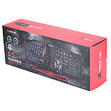 Ігровий дротовий комплект 4-в-1 клавіатура миша навушники килимок XTRIKE ME CM-406, фото 6