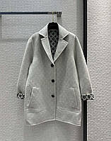 Шерстяное пальто Louis Vuitton с двусторонними лацканами серого цвета, качество премиум new 2023