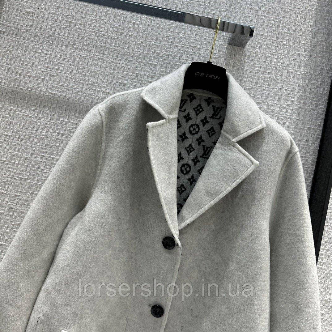 Шерстяное пальто Louis Vuitton с двусторонними лацканами серого цвета, качество премиум new 2023 - фото 4 - id-p1907251752
