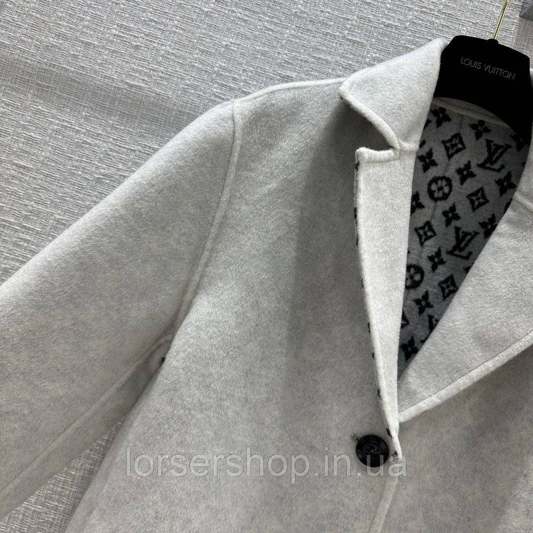 Шерстяное пальто Louis Vuitton с двусторонними лацканами серого цвета, качество премиум new 2023 - фото 5 - id-p1907251752