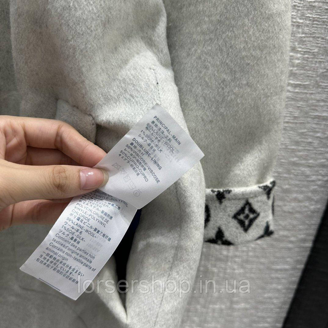 Шерстяное пальто Louis Vuitton с двусторонними лацканами серого цвета, качество премиум new 2023 - фото 3 - id-p1907251752