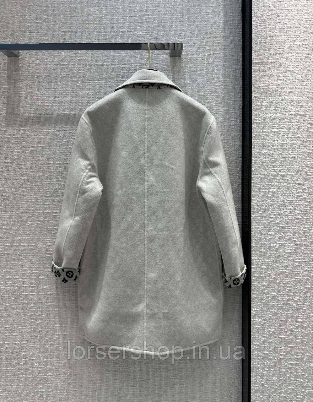 Шерстяное пальто Louis Vuitton с двусторонними лацканами серого цвета, качество премиум new 2023 - фото 8 - id-p1907251752