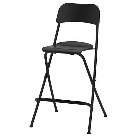 Барний стілець зі спинкою IKEA FRANKLIN складний чорний 63 см 504.064.65, фото 1