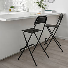 Барний стілець зі спинкою IKEA FRANKLIN складний чорний 63 см 504.064.65, фото 3