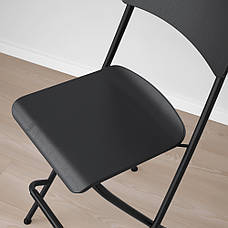 Барний стілець зі спинкою IKEA FRANKLIN складний чорний 63 см 504.064.65, фото 4