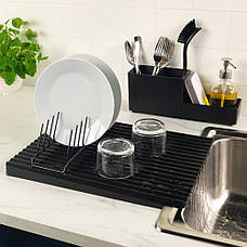 Сушарка для посуду IKEA RINNIG двостороння чорний 40х31 см 103.872.61, фото 5