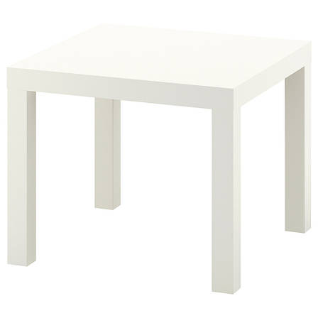 Журнальний столик IKEA LACK білий 55х55 см 304.499.08, фото 1