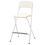 Барний стілець зі спинкою IKEA FRANKLIN складний білий 63 см 704.048.75