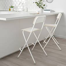 Барний стілець зі спинкою IKEA FRANKLIN складний білий 63 см 704.048.75, фото 4