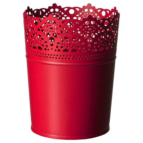 Кашпо IKEA SKURAR червоне 15 см 402.582.86, фото 1