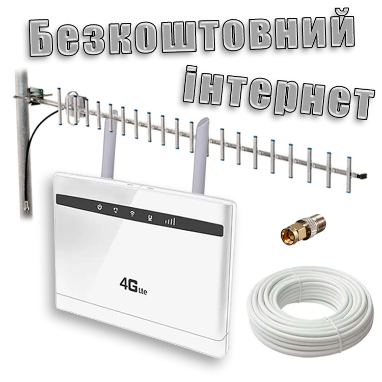 4G WI-FI роутер CP-100 + Планшетна антена 16,4 ДБ + БЕЗКОШТОВНИЙ ІНТЕРНЕТ!