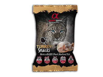 Alpha Spirit (Альфа Спіріт) Turkey Snacks for Cats - Напіввологі ласощі з індички для котів (кубики) 50 гр