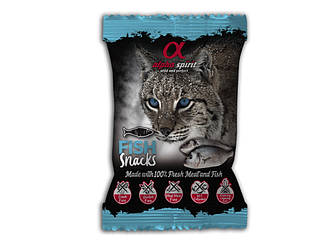 Alpha Spirit (Альфа Спіріт) Fish Snacks for Cats - Напіввологі ласощі для кішок з риби (кубики) 50 гр