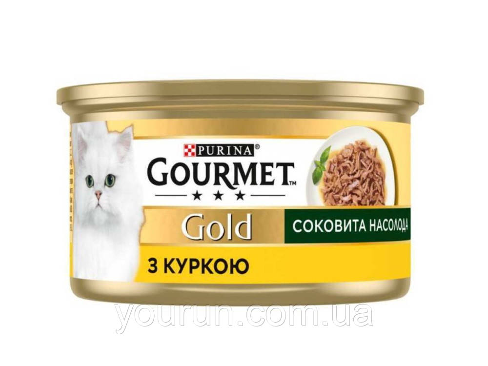 Gourmet Gold (Гурмет Голд) Соковита насолода для дорослих кішок з куркою 85 гр, фото 1