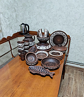 Набор посуды из глины
