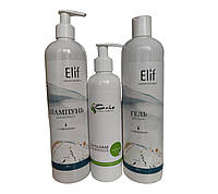 Набор для лечения псориаза с нафталаном BIG SIZE - шампунь для волос, гель для душа и бальзам для волос ЭЛИФ