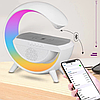 LED світильник з бездротовою зарядкою для телефону, Білий / Bluetooth колонка з підсвічуванням RGB, фото 5
