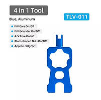 Ключ 4 в 1 Deemount TLV011 для розбирання штуцерів накачування Presta&Schrader