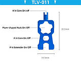 Ключ 4 в 1 Deemount TLV011 для розбирання штуцерів накачування Presta&Schrader, фото 2