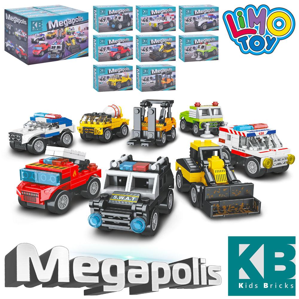 Конструктор міський транспорт, інерційний, від 45дет, 16шт (8видів) у дисплеї KB 4005, фото 1