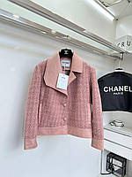 Куртка Шанель твидовая с кожаными вставками, в розовом и черном цвете new 2023