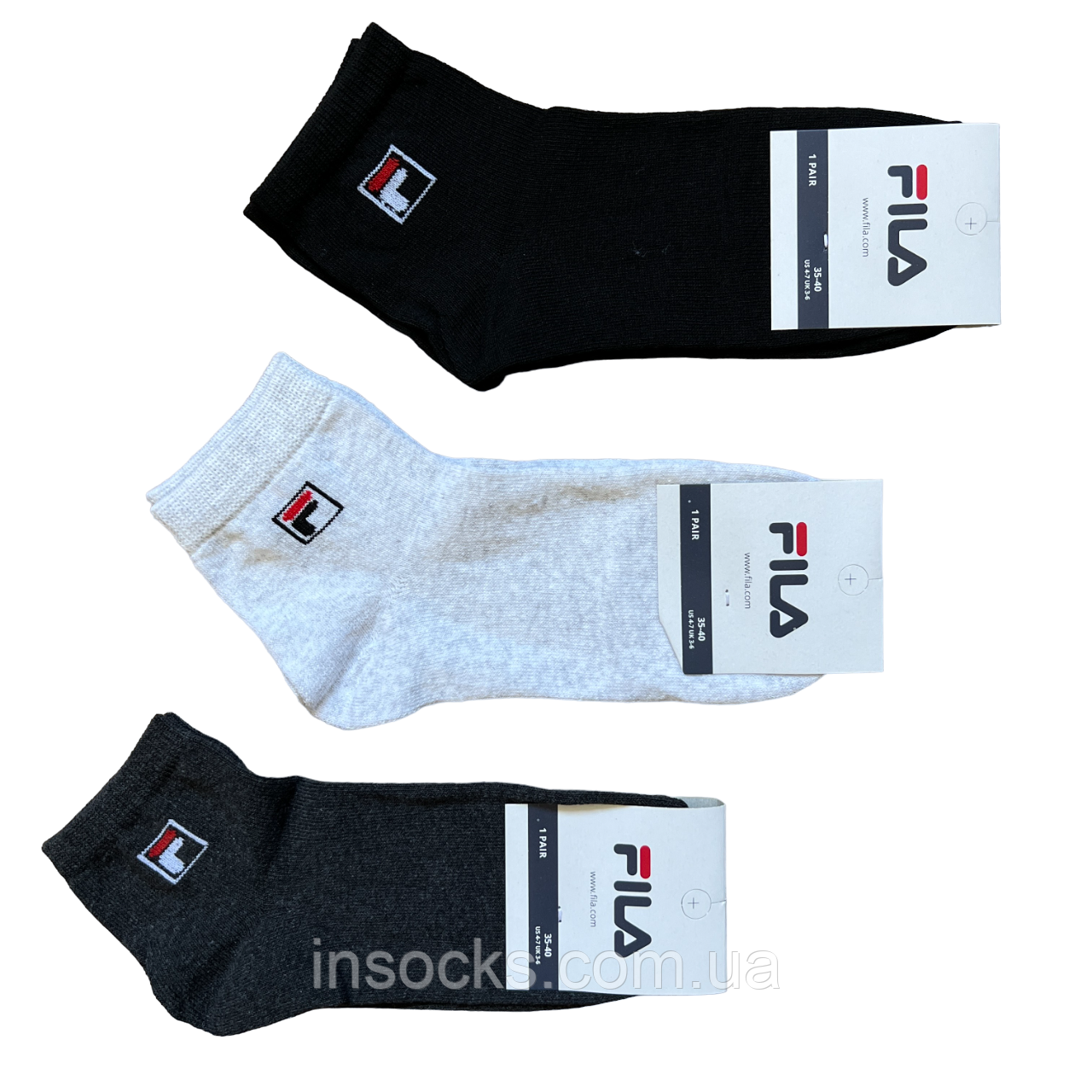 Шкарпетки жіночі "Fila". 35-40р. Середньої висоти, демісезонні.