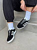 Кросівки жіночі Adidas Gazelle black white Адідас Газель низькі снікерс чорно-білі замша, фото 6